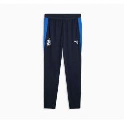 Spodnie treningowe OM 2026/27. Niebieskie spodnie sportowe męskie Puma, xl, bez wzorów, do piłki nożnej. Za 324.50 zł.