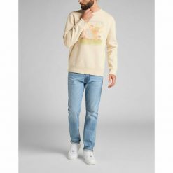 LEE CAN'T BUST 'EM SWS BEIGE L80QTJTL 112140867. Brązowe bluzy męskie Lee, l, bez wzorów, bez kaptura. Za 129.99 zł.