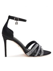 Marciano Guess Sandały G6BZ31 W5323 Czarny. Czarne sandały damskie Marciano Guess, z aplikacjami, z materiału, bez obcasa, na szpilce, bez zapięcia. Za 989.99 zł.