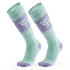 Skarpetki narciarskie Qunature na snowboard. Fioletowe skarpety damskie QUNATURE, bez wzorów, z elastanu. Za 59.99 zł.