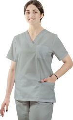 Visent BLUZA MEDYCZNA DAMSKA BLUZA LEKARSKA jasnoszary XXXL. Szare bluzy damskie Visent, bez wzorów, bez kaptura. Za 59.99 zł.