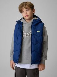 4F Bezrękawnik z wypełnieniem syntetycznym chłopięcy - granatowa 146 (10-11 lat). Niebieskie kurtki i płaszcze dla chłopców 4f, bez wzorów, z materiału, bez kaptura. Za 139.99 zł.