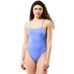Damski kostium kąpielowy 1-częściowy Speedo Solid V-Back 2.0. Fioletowe kostiumy jednoczęściowe damskie Speedo, l, bez wzorów, z materiału, na fitness i siłownię. Za 268.00 zł.