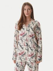 Tommy Hilfiger Koszulka piżamowa UW0UW06243 Écru. Koszule nocne damskie Tommy Hilfiger, xl, bez wzorów, z wiskozy. Za 249.99 zł.