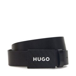 Pasek Męski HUGO. Czarne paski damskie Hugo, bez wzorów. Za 223.99 zł.