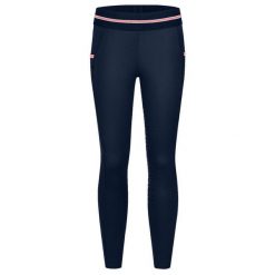 Termiczne legginsy jeździeckie z pełnym uchwytem dla dziewczynki ELT Lucky Leni. Niebieskie legginsy dla dziewczynek ELT, bez wzorów. Za 303.50 zł.