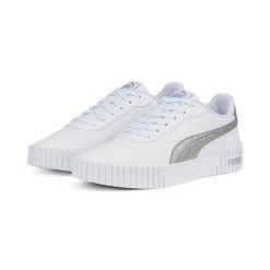 Trenerzy damscy Puma Carina 2.0 Distressed. Białe obuwie sportowe damskie Puma, bez wzorów, trekkingowe. Za 179.00 zł.