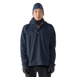 Kurtka wodoodporna Haglöfs LIM Airak. Niebieskie kurtki sportowe męskie Haglöfs, bez wzorów, trekkingowe. W wyprzedaży za 946.80 zł.