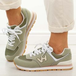 Zielone sportowe buty damskie Vanhorn 27300. Zielone obuwie sportowe damskie Vanhorn, bez wzorów, z dresówki, trekkingowe. Za 169.00 zł.