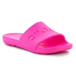 Klapki damskie Crocs Crush Rose Foule. Czerwone klapki damskie Crocs, bez wzorów, z materiału, bez obcasa. Za 243.00 zł.