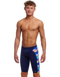 Spodenki FUNKY TRUNKS Streaky Strokes - jammery chłopięce 140-152cm/10/UK26. Niebieskie kąpielówki dla chłopców FUNKY TRUNKS, bez wzorów, z materiału. Za 199.00 zł.