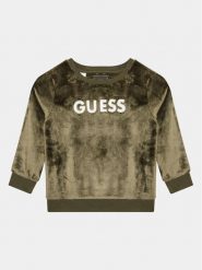 Guess Bluza N3BQ08 WFRS0 Zielony Regular Fit. Zielone bluzy dla chłopców Guess, z aplikacjami, z syntetyku, bez ramiączek, bez kaptura. Za 99.99 zł.