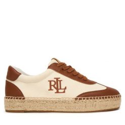 Espadryle LAUREN RALPH LAUREN. Białe espadryle damskie Lauren Ralph Lauren, bez wzorów, bez obcasa, bez zapięcia. Za 729.99 zł.