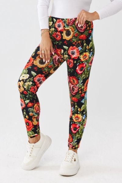 Klasyczne wygodne legginsy w maki OVERSIZE PLUS SIZE XXL JESIEŃ. Czarne legginsy damskie Moda Size Plus Iwanek, l, bez wzorów, z bawełny. Za 89.90 zł.