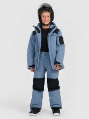 4F Spodnie snowboardowe membrana 10000 chłopięce - granatowe 164 (13-14 lat). Niebieskie spodnie materiałowe dla chłopców 4f, na zimę, bez wzorów, z materiału. Za 299.99 zł.