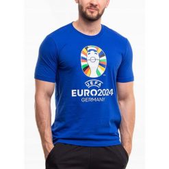 Adidas koszulka Mężczyzna t-shirt sportowa piłkarska Euro24 roz. M. Niebieskie koszulki sportowe męskie Adidas, m, bez wzorów, bez kołnierzyka, bez ramiączek, na fitness i siłownię. Za 49.00 zł.