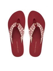 Tommy Hilfiger Japonki Corportate Sandal FW0FW09610 Czerwony. Czerwone klapki damskie Tommy Hilfiger, bez wzorów, z materiału, bez obcasa. Za 169.99 zł.
