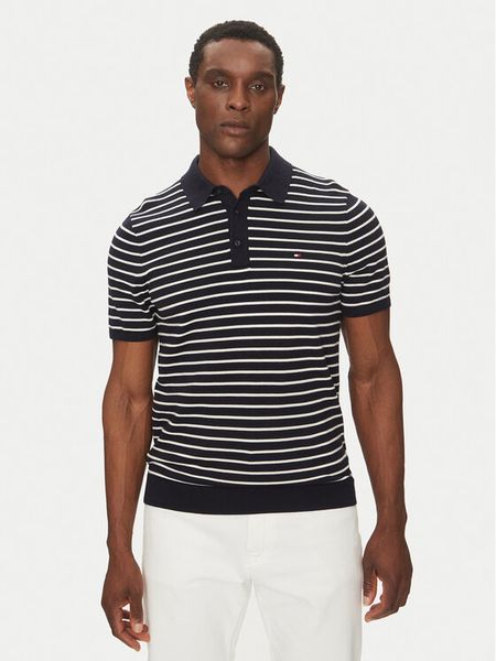Tommy Hilfiger Polo Essential Cotton Knitted Polo MW0MW37396 Granatowy Regular Fit. Niebieskie koszulki polo męskie Tommy Hilfiger, m, bez wzorów, z bawełny, bez ramiączek. Za 239.99 zł.