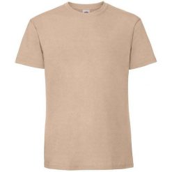Męska Koszulka Iconic 195 Z Bawełny Premium Ringspun. Brązowe koszulki sportowe męskie Fruit of the Loom, l, bez wzorów, z bawełny, bez kołnierzyka, bez ramiączek, trekkingowe. Za 31.99 zł.