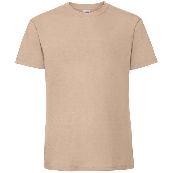 Męska Koszulka Iconic 195 Z Bawełny Premium Ringspun. Brązowe koszulki sportowe męskie Fruit of the Loom, l, bez wzorów, z bawełny, bez kołnierzyka, bez ramiączek, trekkingowe. Za 31.99 zł.