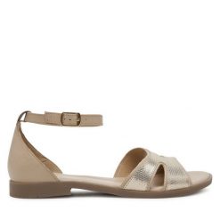 Sandały Lasocki. Brązowe sandały damskie Lasocki, bez wzorów, bez obcasa, na płaskiej podeszwie, bez zapięcia. Za 169.99 zł.