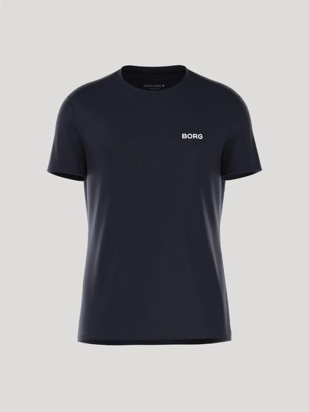 Bjorn_borg BORG ESSENTIAL ACTIVE TRAINING T-SHIRT – NIGHT SKY. Niebieskie t-shirty męskie Björn Borg, m, bez wzorów, bez kołnierzyka. Za 174.50 zł.