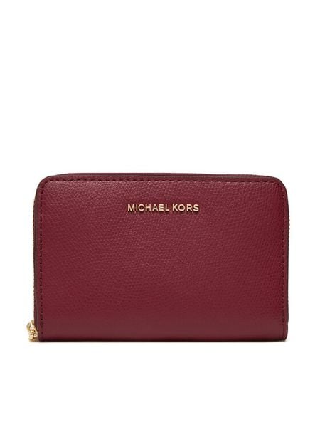 MICHAEL Michael Kors Portfel Jet Set Small Leather 32F4GJ6D0L Bordowy. Czerwone portfele damskie MICHAEL Michael Kors, bez wzorów, ze skóry. Za 369.99 zł.