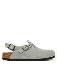 Birkenstock Sandały Tokio 1031626 Szary. Szare sandały damskie Birkenstock, bez wzorów, ze skóry, bez obcasa, na płaskiej podeszwie, bez zapięcia. Za 719.99 zł.