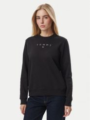 Tommy Jeans Bluza DW0DW23403 Czarny Regular Fit. Czarne bluzy damskie Tommy Jeans, m, bez wzorów, z bawełny, bez kaptura. Za 449.99 zł.