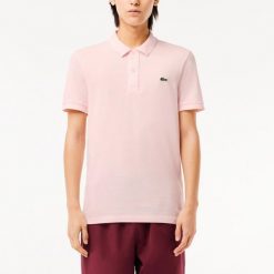 Lacoste Model L1212 Short Sleeved Ribbed Collar S Kolor Rose. Czerwone koszulki sportowe męskie Lacoste, l, bez wzorów, z tkaniny, bez kołnierzyka, bez ramiączek. Za 480.70 zł.