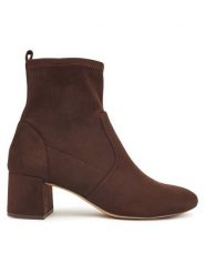 Aldo Botki Tirgus 14105682 Brązowy. Brązowe botki damskie Aldo, z materiału, bez obcasa, na słupku, bez zapięcia. Za 329.99 zł.
