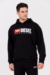 DIESEL Czarna męska bluza z kapturem S-BOXT-HOOD-DIV, Rozmiar XL. Czarne bluzy męskie Diesel, l, bez wzorów, z bawełny, z kapturem. W wyprzedaży za 589.99 zł.