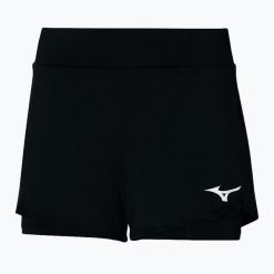 Spodenki damskie Mizuno Flex W. Czarne szorty sportowe damskie Mizuno, bez wzorów, sportowe. Za 99.99 zł.