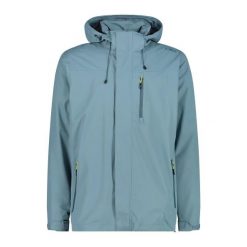 Kurtka z kapturem i zamkiem błyskawicznym z wentylacją CMP. Niebieskie kurtki męskie CMP, bez wzorów, sportowe, z kapturem. Za 312.50 zł.