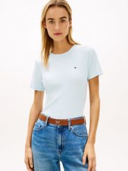 Tommy Hilfiger Koszulka Kobiety Bawełna niebieski, XS. Niebieskie t-shirty damskie Tommy Hilfiger, xs, bez wzorów, z bawełny, eleganckie, bez kołnierzyka. Za 169.95 zł.