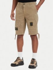 Aeronautica Militare Szorty materiałowe 261BE0041UCT01122 Beżowy Regular Fit. Brązowe szorty męskie Aeronautica Militare, m, bez wzorów, z bawełny. Za 719.99 zł.