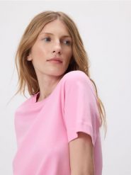 T-shirt z bawełny merceryzowanej - inny. T-shirty damskie Reserved, l, bez wzorów, z bawełny, bez kołnierzyka. Za 79.99 zł.