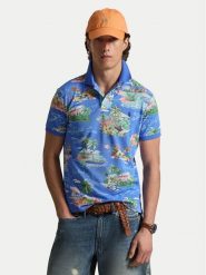 Polo Ralph Lauren Polo 710B14509001 Niebieski Slim Fit. Niebieskie koszulki polo męskie Polo Ralph Lauren, m, bez wzorów, z bawełny, bez ramiączek. Za 729.99 zł.