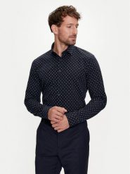 Calvin Klein Koszula K10K113168 Granatowy Slim Fit. Niebieskie koszule męskie Calvin Klein, m, bez wzorów, z bawełny, bez kołnierzyka, bez ramiączek. Za 189.99 zł.