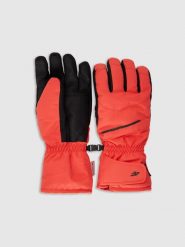 4F Rękawiczki narciarskie Thinsulate męskie - czerwone L. Czerwone rękawiczki męskie 4f, na zimę, bez wzorów, z materiału. Za 149.99 zł.