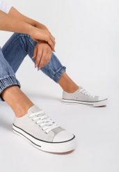 Szare Trampki Lakelet. Szare trampki i tenisówki damskie Renee, bez wzorów, z gumy, klasyczne, przed kostkę, bez zapięcia. Za 54.99 zł.