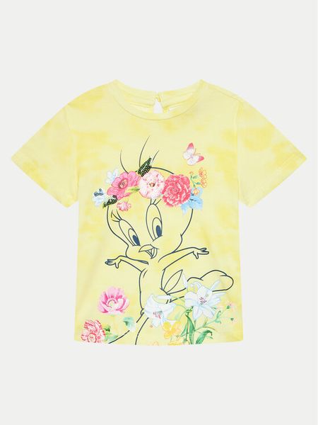 Original Marines T-Shirt DEPV1094NF Żółty Regular Fit. Żółte t-shirty i topy dla dziewczynek Original Marines, bez wzorów, z bawełny, bez ramiączek. Za 39.99 zł.