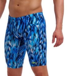 Spodenki do pływania Jammery Funky Trunks Wing Streak. Niebieskie kąpielówki męskie FUNKY TRUNKS, m, bez wzorów, z elastanu, do pływania. Za 246.95 zł.