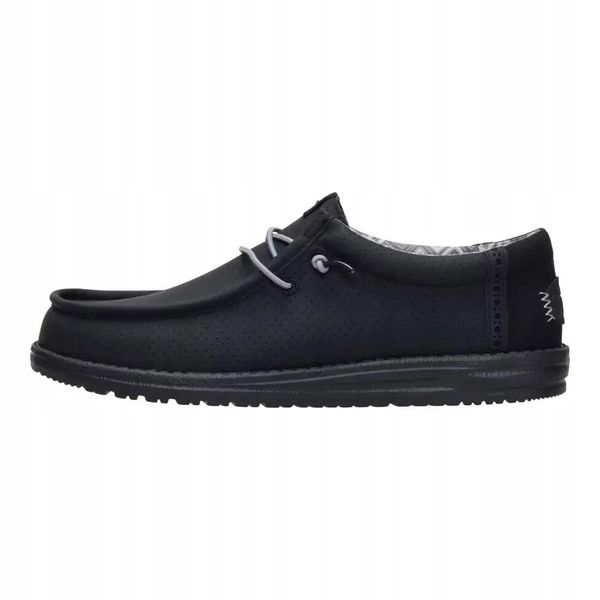 HeyDude Męskie Mokasyny Wally Perforated. Czarne mokasyny męskie Hey dude, z materiału. Za 359.00 zł.