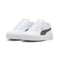 Dziecięce sneakersy Carina 2.0 Animal Update PUMA White Mineral Gray Gold. Białe buty sportowe dziewczęce Puma, bez wzorów, bez zapięcia, trekkingowe. W wyprzedaży za 158.20 zł.