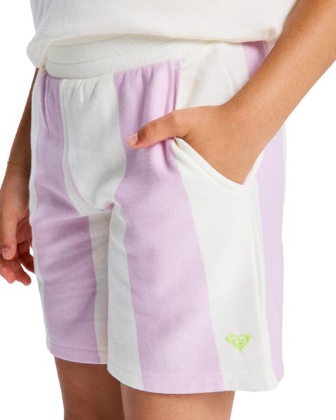 Spodenki dresowe dla Dziewczynki LITTLE THINGS Fioletowy. Fioletowe spodenki dla dziewczynek Roxy, bez wzorów, z bawełny, klasyczne. Za 129.99 zł.