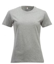Clique New Classic-T Women – Klasyczny T-shirt z bawełny ringspun – grey melange. Szare t-shirty damskie CLIQUE, xl, bez wzorów, z bawełny, klasyczne, bez kołnierzyka. Za 104.39 zł.
