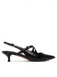 Guess Czółenka FLJCSR LEA05 Czarny. Czarne czółenka damskie Guess, z aplikacjami, ze skóry, bez obcasa, bez zapięcia. Za 549.99 zł.