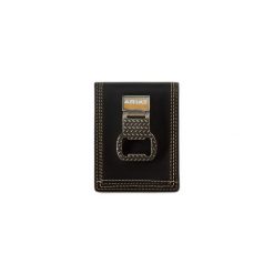 Portfel z dwoma skrzydłami z płótna Ariat Work. Czarne portfele męskie Ariat, bez wzorów, ze skóry. Za 243.95 zł.