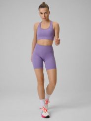 4F Legginsy kolarki treningowe bezszwowe damskie - fioletowe M/L. Fioletowe legginsy damskie 4f, l, bez wzorów. Za 79.99 zł.